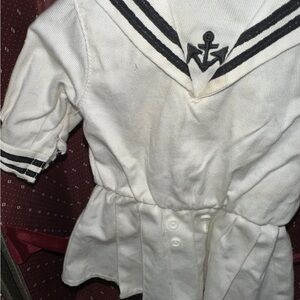 American Girl White Sailor Dress with Black Trim